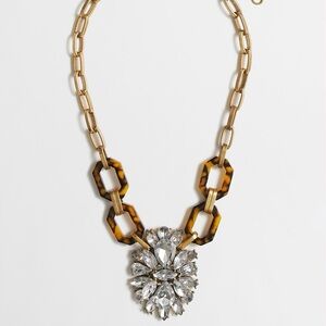 J. Crew Tortoise and Crystal Statement Necklace